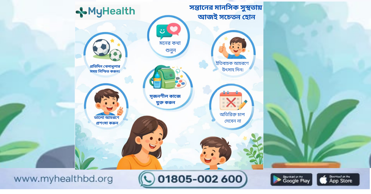 সন্তানের মানসিক সুস্থতা সচেতনতা পোস্টার
